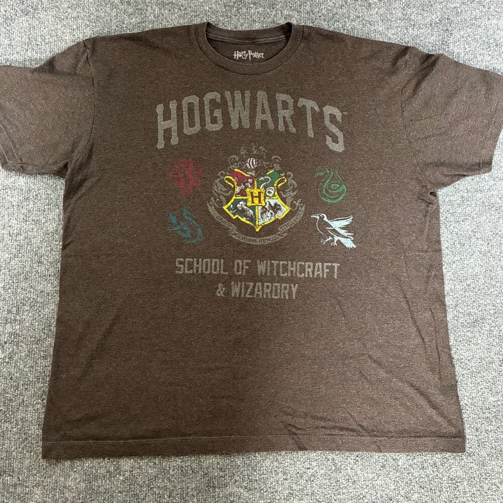 Harry Potter Hogwarts School of Witchcraft T-shirt grey Unisex Sz Large